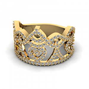 Pierścionek złoty zaręczynowy korona 