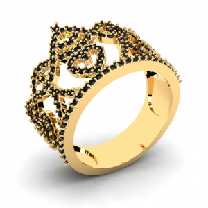 Korona złota pierścionek złoty zaręczynowy