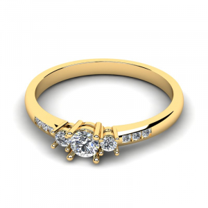Zaręczynowy pierścionek złoty z cyrkoniami