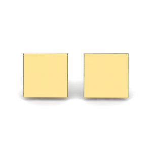 Yellow gold squares earrings for a gift