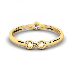 Two-sides ring in 14k yellow gold