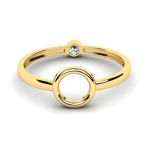 Two-sides ring in 14k yellow gold