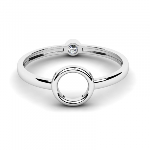 Two-sides ring in 14k white gold