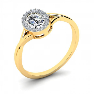 Błyszczący pierścionek złoty na zaręczyny