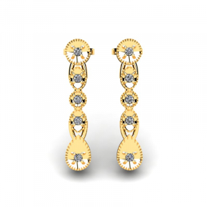 Gold evening earrings with diamonds gift (1) (1) (1)