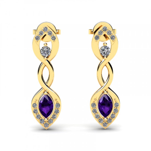 Gold earrings with 0.85ct amethysts and diamonds (1) (1) (1) (1) (1) (1) (1) (1)