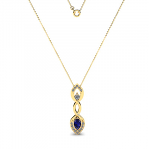 Exclusive gold necklace with sapphire and diamonds (1) (1) (1) (1) (1) (1) (1)