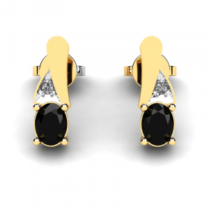 Yellow gold diamond and sapphire stud earrings (1) (1) (1) (1)