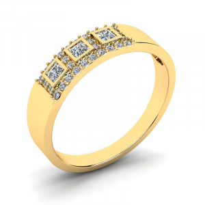 Szeroki pierścionek złoty zaręczynowy