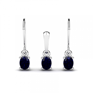 Gold kidney hook earrings with sapphire 1,00ct (1) (1) (1) (1) (1) (1) (1) (1) (1) (1)