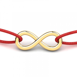 Gold infinity cord bracelet