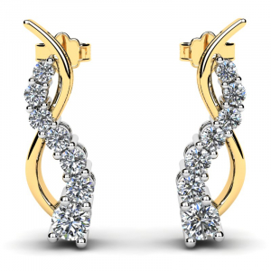 Very elegant gold earrings with diamonds 0,50ct (1) (1)