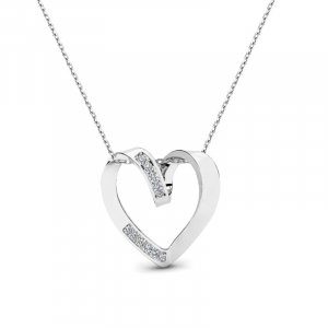 White gold necklace with diamond heart (1)