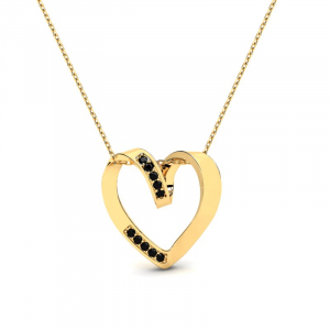 Beautiful gold necklace with heart and diamonds (1) (1) (1)