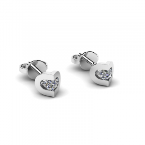 Classic white gold stud earrings with diamonds