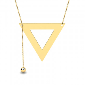 8k gold trendy necklace with triangle and ball  (1)