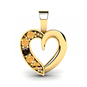 Gold heart pendant with diamond (1) (1) (1)