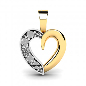 Gold heart pendant with diamond (1)