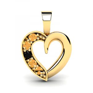 Gold heart pendant with diamond (1) (1)