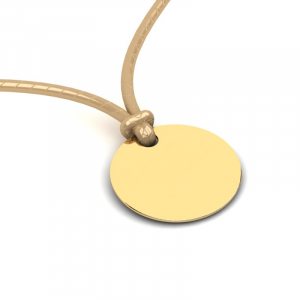 Wisiorek złoty kółeczko naszyjnik na sznurku 14kr