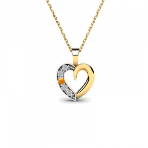 Gold heart pendant with diamond  (1) (1) (1)