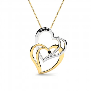 Gold heart necklace with diamonds gift (1) (1)