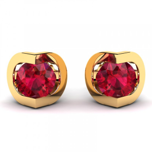 14k gold earrings with natural garnets 0,70ct (1) (1) (1) (1) (1) (1) (1) (1)