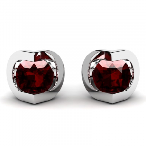 14k gold earrings with natural garnets 0,70ct (1) (1) (1) (1) (1) (1) (1) (1) (1)