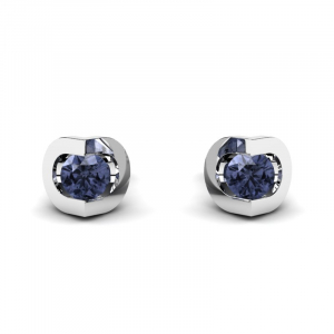 14k gold earrings with natural tanzanites 0,50ct 