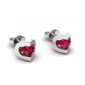 14ct gold earrings with natural rubies 0,46ct