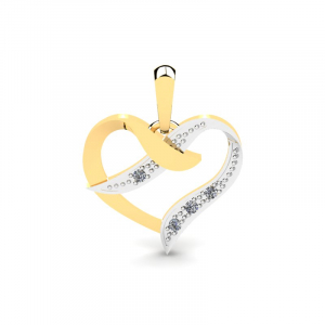 Gold heart necklace with 0.025ct diamonds (1) (1)