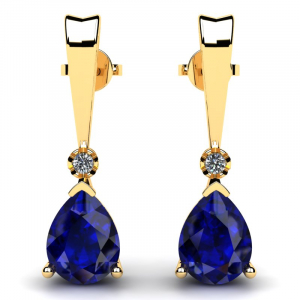 Gold earrings with 1.50ct topazes and diamonds (1) (1) (1) (1) (1)