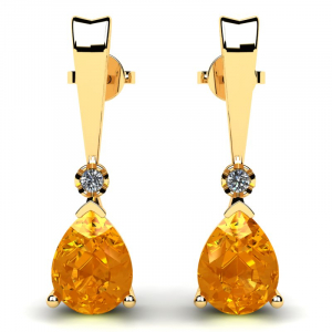 Gold earrings with 1.50ct topazes and diamonds (1) (1) (1) (1) (1)