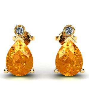 Gold earrings with 1.50ct topazes and diamonds (1) (1) (1) (1) (1) (1)
