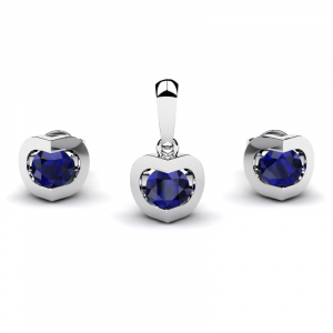 14k gold set with natural sapphires 0,48ct (1) (1) (1) (1) (1) (1) (1) (1) (1) (1)