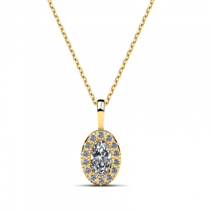 Yellow gold pendant with sapphire and diamonds  (1) (1) (1)