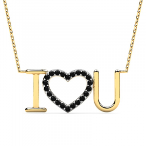 Gold necklace with diamonds i love you (1) (1)