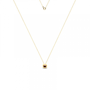 14k gold necklace with natural garnet 0,15ct