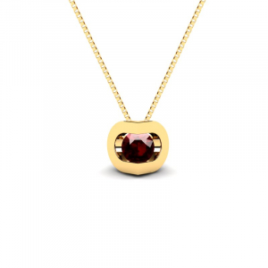 14k gold necklace with natural garnet 0,15ct