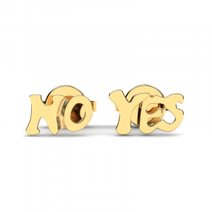 Kolczyki złote "yes" "no"