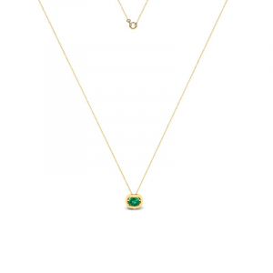14ct gold necklace with natural emerald 0,30ct