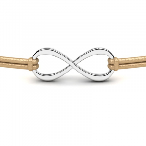 Silver bracelet with infinity symbol choose color