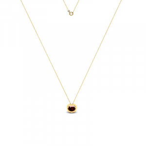 14k gold necklace with natural garnet 0,35ct