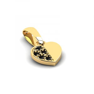 Delicate gold heart pendant with zirconia (1)