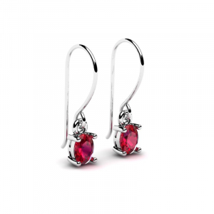 White gold earrings with natural rubies 0,46ct 