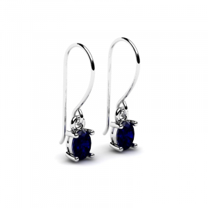 Yellow gold earrings with natural sapphires 0.35ct