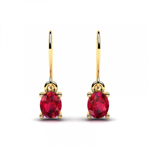 Gold earrings with natural rubies 0,80ct 