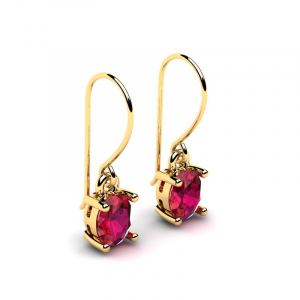 Gold earrings with natural rubies 0,80ct 