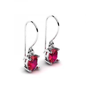 White gold earrings with natural rubies 0,80ct 