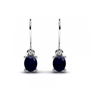 White gold earrings with natural sapphires